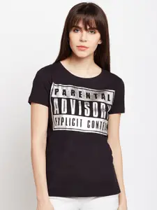 PUNK Typography Printed Cotton Casual T-Shirt