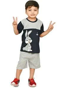 BAESD Boys Graphic Printed T-shirt with Shorts