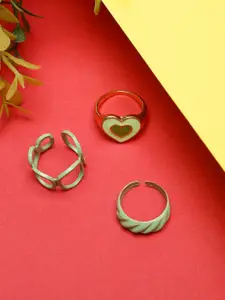 DressBerry Set Of 3 Enamelled Finger Rings