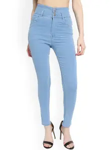 BAESD Women High Rise Clean Look Slim Fit Cotton Stretchable Cropped Jeans