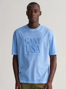 GANT Typography Printed Short Sleeves Cotton T-shirt