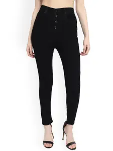 BAESD Women High Rise Clean Look Slim Fit Cotton Stretchable Cropped Jeans