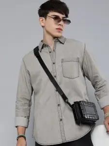 R.Code by The Roadster Life Co. R Code by The Roadster Life Co Men Pure Cotton Opaque Casual Shirt