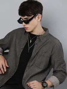 R.Code by The Roadster Life Co. R Code by The Roadster Life Co Men Pure Cotton Opaque Casual Shirt