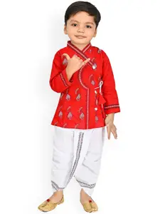 BAESD Boys Ethnic Motifs Printed Kurta With Dhoti Pants