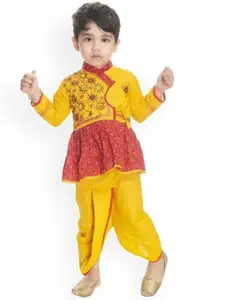 BAESD Boys Ethnic Motifs Printed Regular Kurta With Dhoti Pant