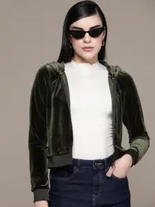 bebe All Day Velour Hooded Sweatshirt