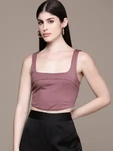 bebe Mauve Dose of Vitamin Fitted Crop Top