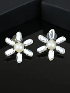 Estele Gold-Plated Floral Studs Earrings