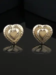 Estele Gold-Plated Heart Shaped Studs Earrings