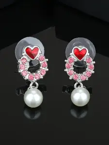 Estele Rhodium-Plated Geometric Drop Earrings