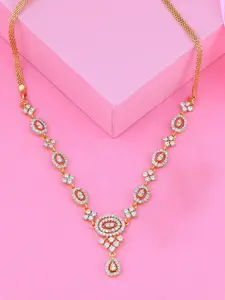 Estele Gold-Plated Stone Studded Necklace