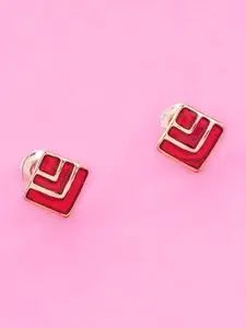Estele Gold-Plated Square Studs Earrings