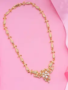 Estele Gold-Plated Stone Studded Necklace