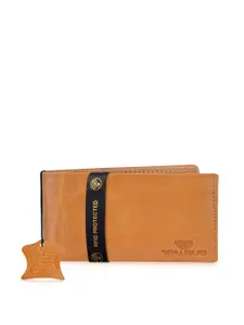 Walrus Men Textured Leather Two Fold Wallet With SIM Card Holder