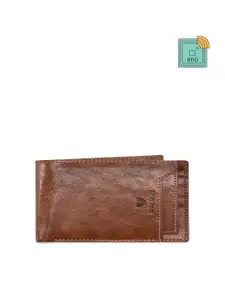 Walrus Men Textured Two Fold Wallet With RFID