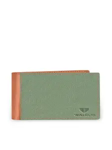 Walrus Men Colourblocked Vegan Leather Two Fold Wallet With SIM Card Holder