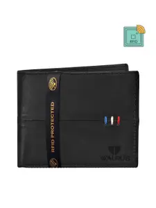 Walrus Men Printed PU Two Fold Wallet With RFID