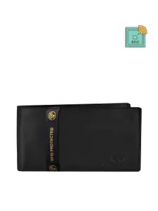 Walrus Men Textured PU Two Fold Wallet With RFID