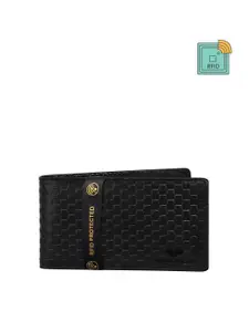 Walrus Men Textured Leather Two Fold Wallet With RFID