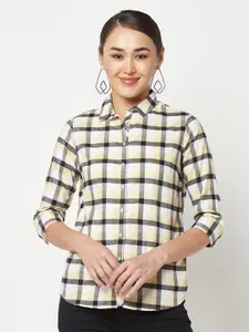 Crimsoune Club Slim Fit Tartan Checked Pure Cotton Casual Shirt