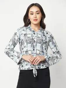 Crimsoune Club Slim Fit Abstract Printed Casual Shirt