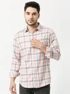 Metronaut Men Windowpane Checked Slim Fit Opaque Casual Shirt