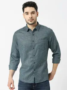 Metronaut Men Grid Tattersall Checked Slim Fit Opaque Casual Shirt