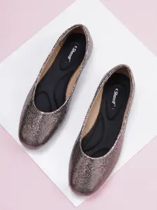 Sherrif Shoes Textured Slip On Ballerinas