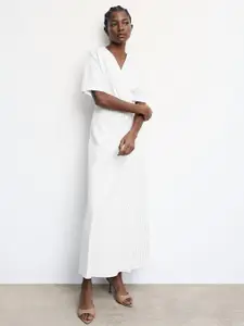 MANGO White Flared Sleeve Maxi Dress