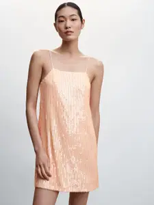 MANGO Embellished A-Line Dress