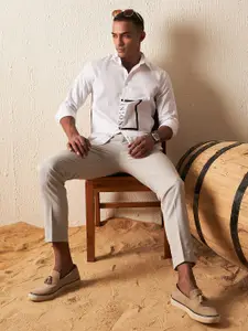 DENNISON Men Smart Slim Fit Opaque Printed Party Shirt