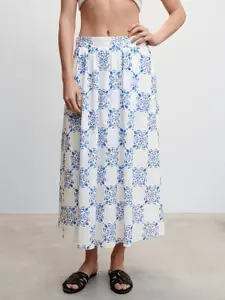 MANGO A-Line Printed Midi Skirt