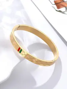 MYKI Gold-Plated Cubic Zirconia Kada Bracelet
