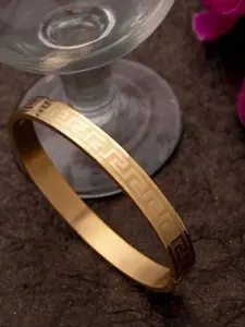 MYKI Women Gold-Plated CZ Kada Bracelet
