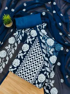 KALINI Floral Embroidered Unstitched Dress Material