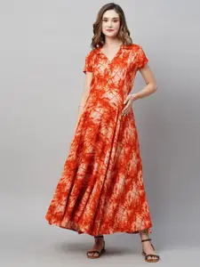MomToBe Tie & Dye Print Maternity Fit & Flare Sustainable Dress