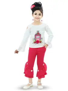 BAESD Girls Embellished Printed T-shirt with Capris