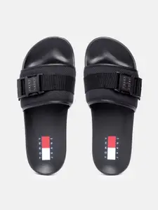 Tommy Hilfiger Men Colourblocked Sliders With Buckle Detail
