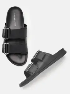 Tommy Hilfiger Men Lth Buckles Solid Leather Comfort Sandals