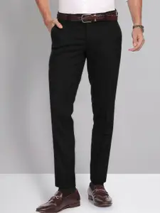 AD By Arvind Smart Mid Rise Waist Solid Formal Trousers
