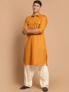 VASTRAMAY Shirt Collar Regular Kurta With Patiala Set
