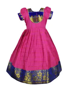 AMIRTHA FASHION Checked Print Fit & Flare Ethnic Dress
