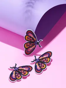 Zaveri Pearls Contemporary Butterfly Studs Earrings & Brooch