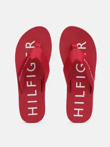 Tommy Hilfiger Women Brand Logo Print Thong Flip-Flops