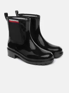 Tommy Hilfiger Women Solid High-Top Block Rain Boots