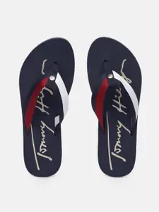 Tommy Hilfiger Women IM Signature Striped Beach Thong Flip-Flops