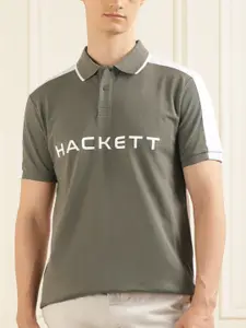 HACKETT LONDON Typography Printed Polo Collar T-shirt