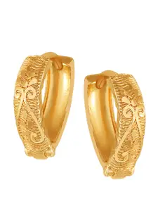 Vighnaharta Gold-Toned Circular Hoop Earrings