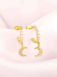 GIVA Gold-Plated Contemporary Drop Earrings